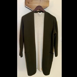 Olive Green Time and True Long Cardigan